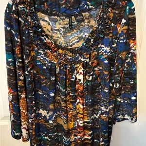New Directions Colorful Abstract Women's Blouse